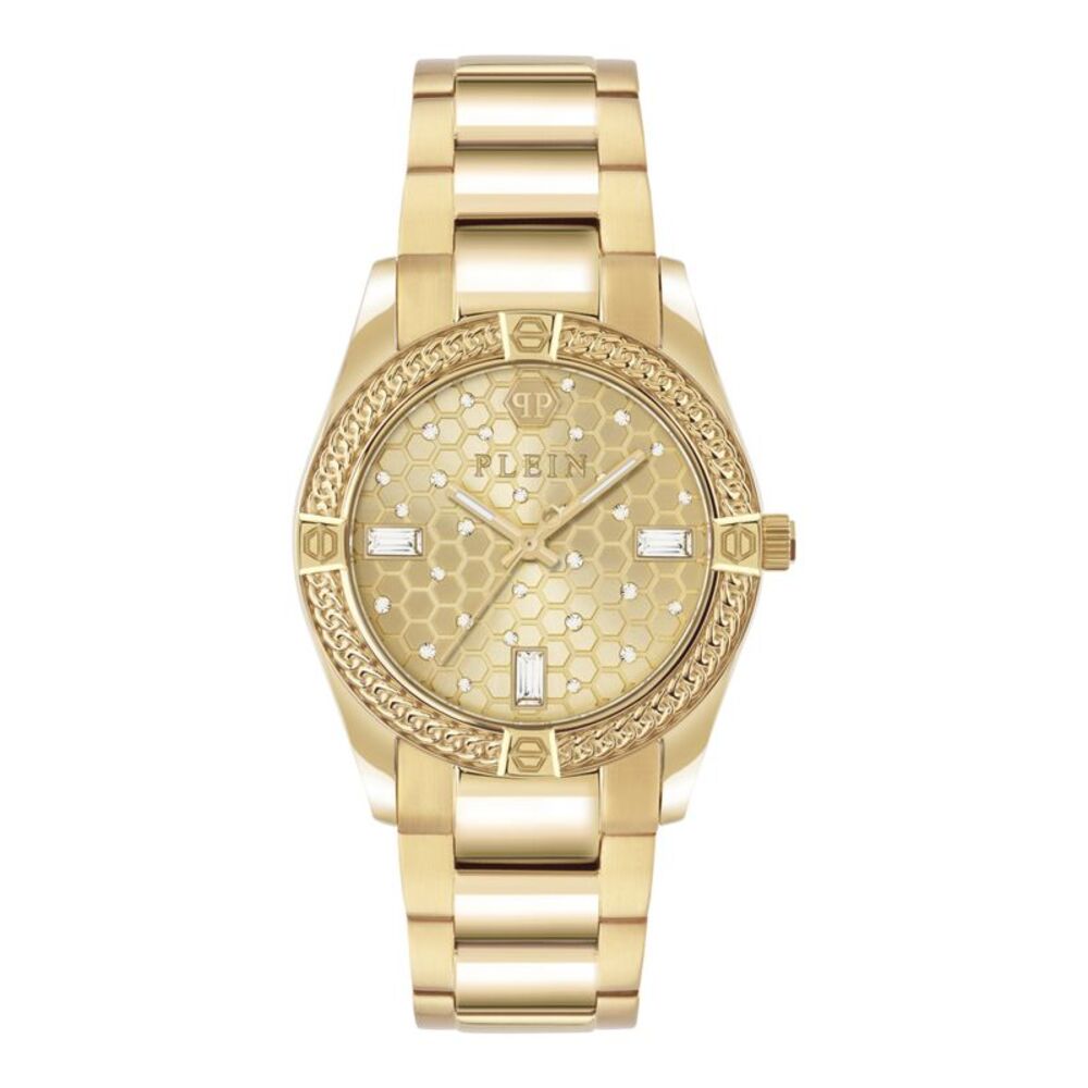 Philipp Plein Plein Icon Chain Crystal Watch Gold Womens